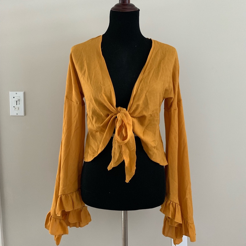 Flowy yellow crop top